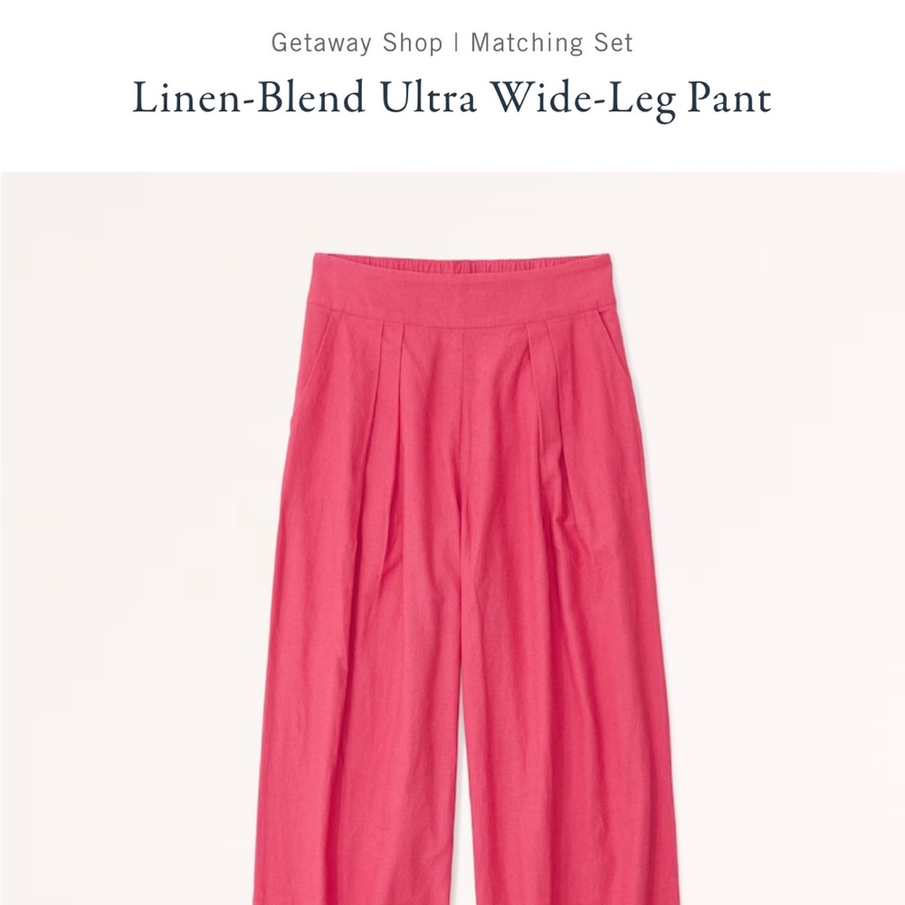 Abercrombie & Fitch Linen Blend Ultra Wide-Leg Pants